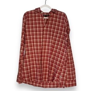 JOHN VARVATOS Men Long Sleeve Button Shirt Plaid Red Sz Large